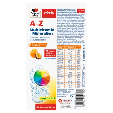 Doppelherz aktiv A-Z Brausetabletten Seitenansicht links