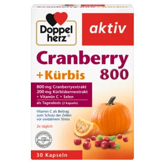 Doppelherz aktiv Cranberry + Kürbis Frontansicht