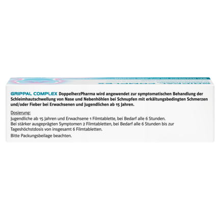 GRIPPAL COMPLEX DoppelherzPharma 200 mg/ 30 mg Filmtabletten