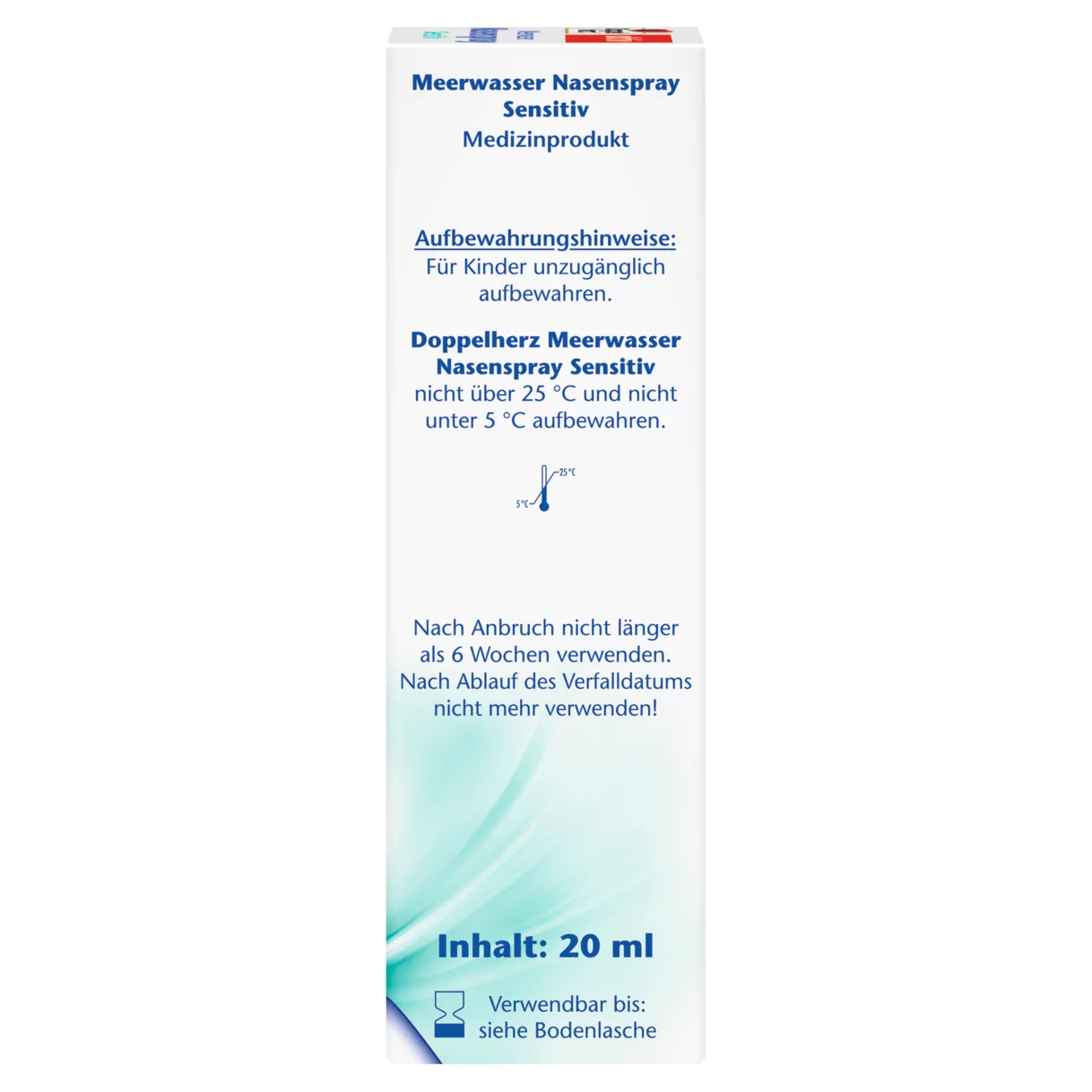 Doppelherz aktiv Meerwasser Nasenspray Sensitiv Seitenansicht rechts