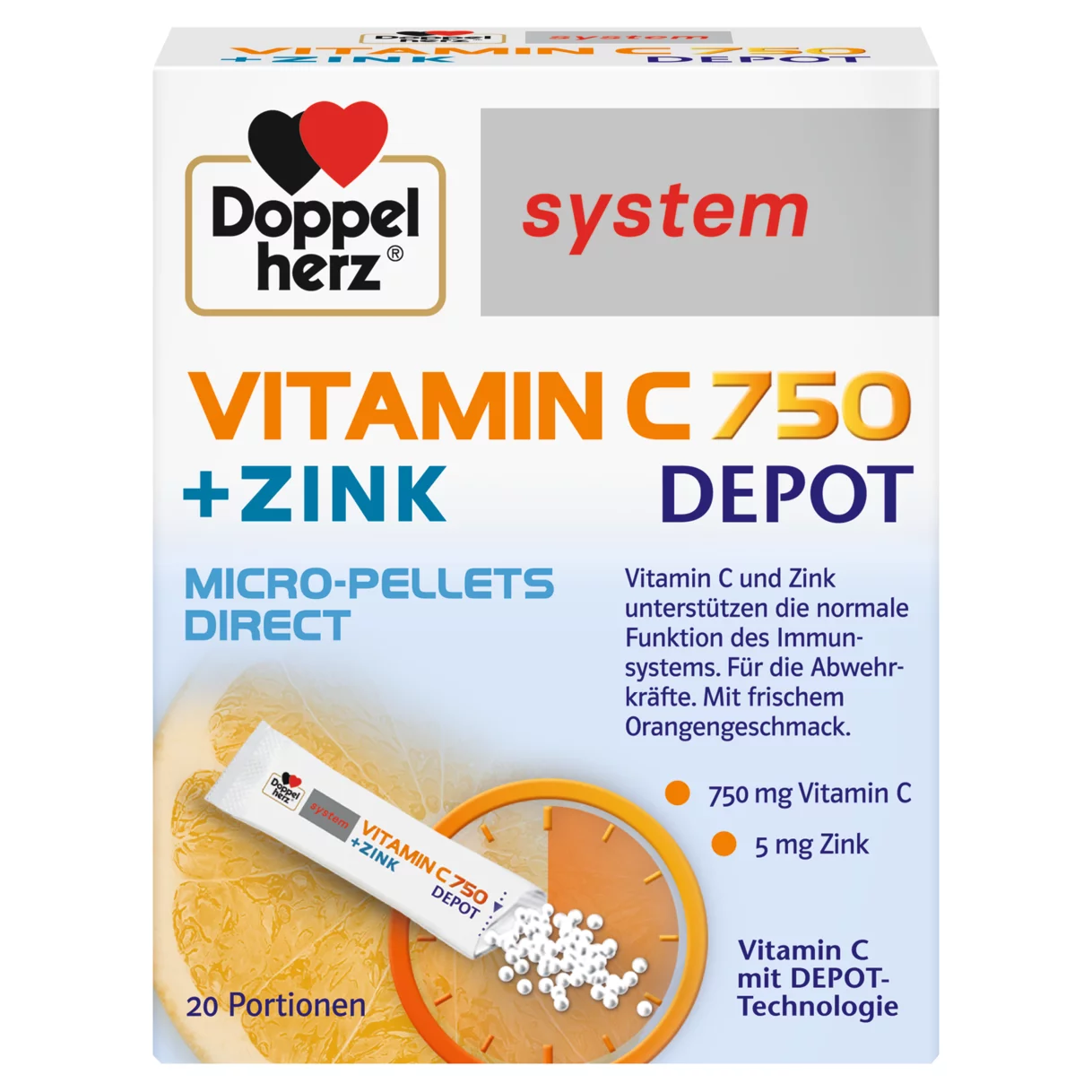 Doppelherz system VITAMIN C 750 DEPOT Frontansicht