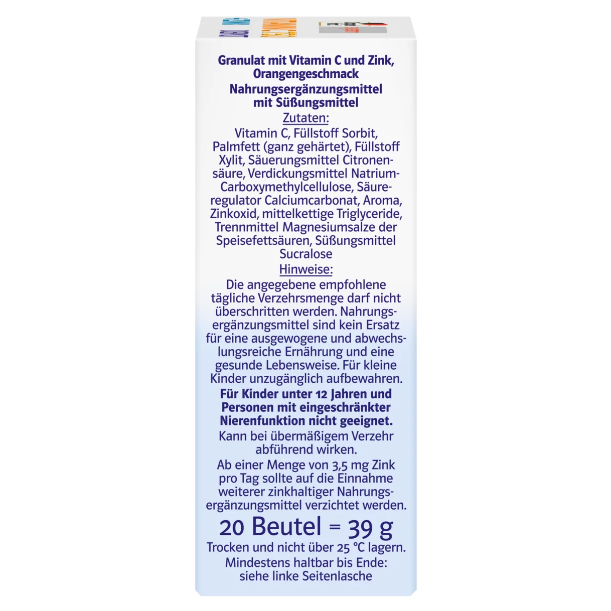Doppelherz system VITAMIN C 750 DEPOT Seitenansicht rechts