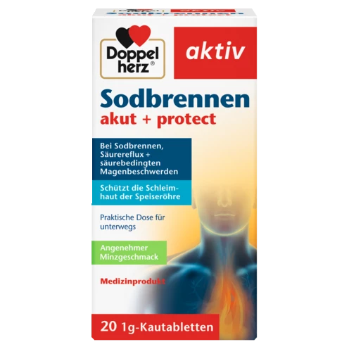 Doppelherz aktiv Sodbrennen akut + protect Frontansicht