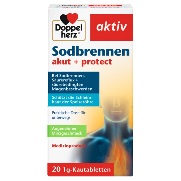 Doppelherz aktiv Sodbrennen akut + protect Frontansicht