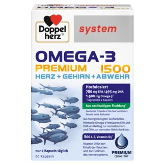 Doppelherz system OMEGA-3 PREMIUM 1500 Frontansicht