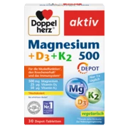 Doppelherz aktiv Magnesium 500 + D3 + K2 Frontansicht