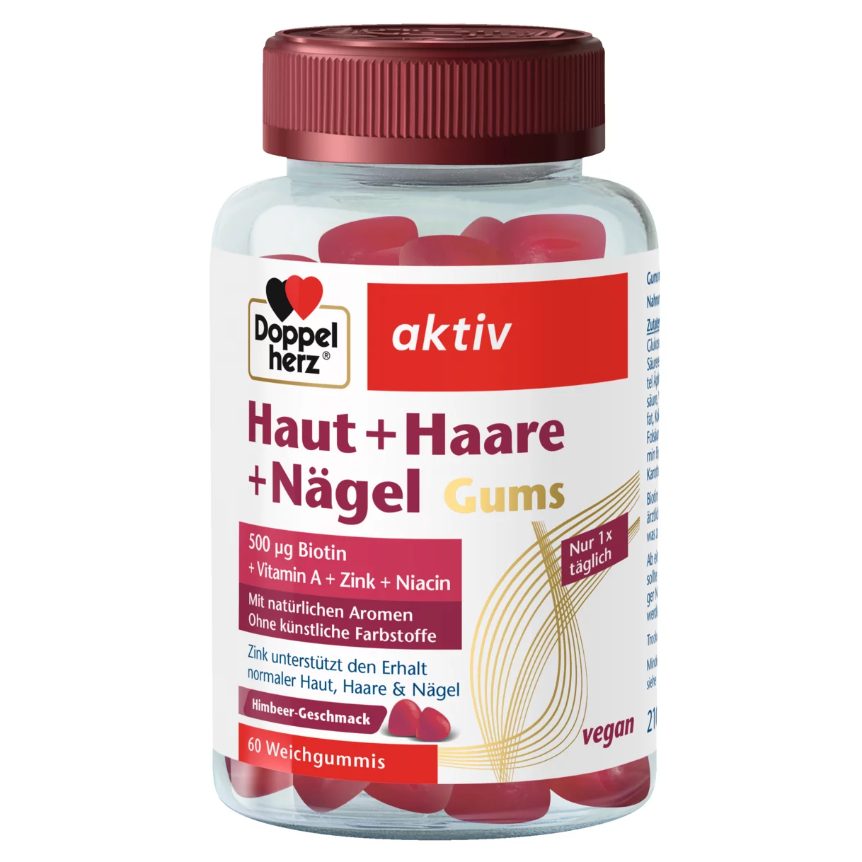 Doppelherz aktiv Haut + Haare + Nägel Gums Frontansicht