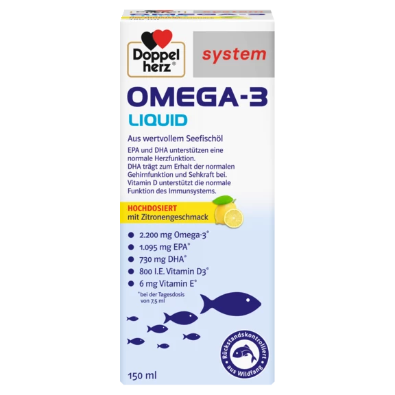 Doppelherz system OMEGA-3 LIQUID Frontansicht