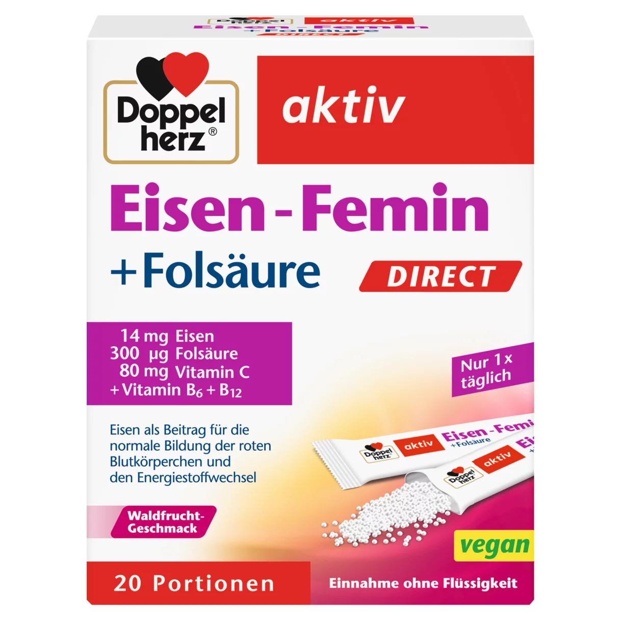 Doppelherz aktiv Eisen-Femin DIRECT Frontansicht