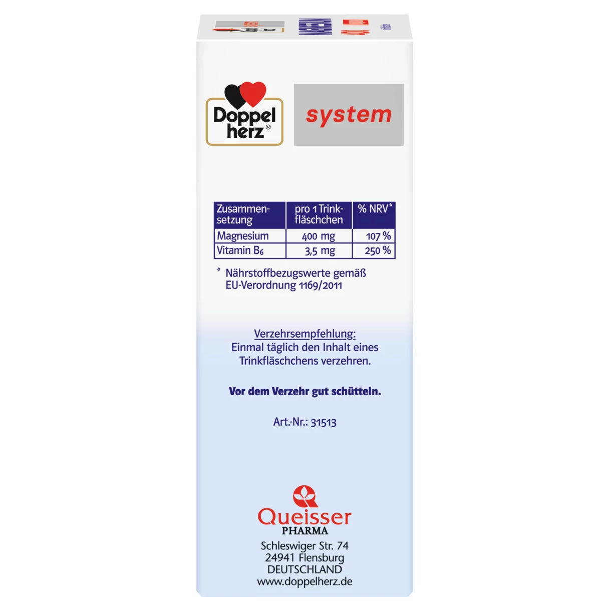 Doppelherz system MAGNESIUM 400 LIQUID Seitenansicht links