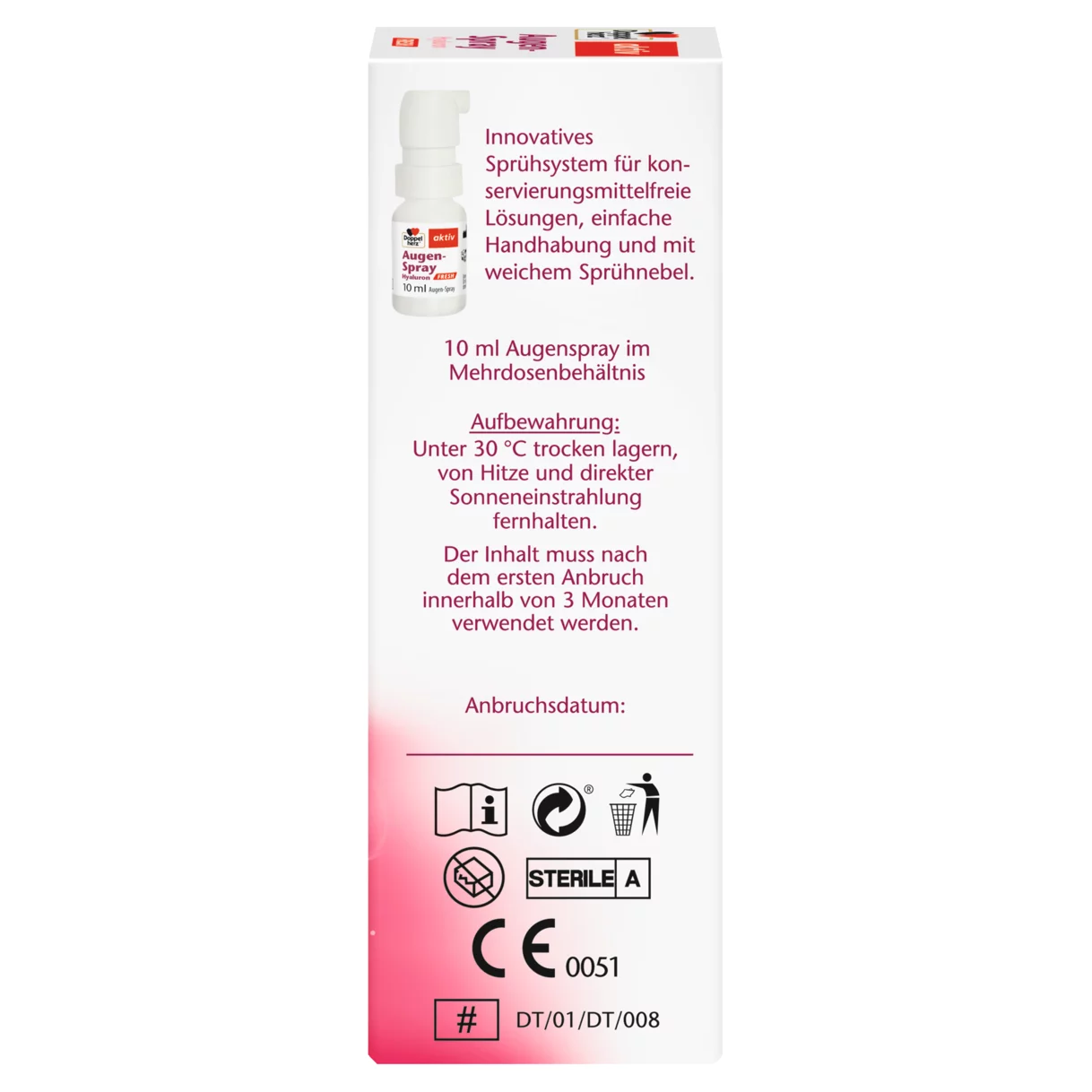 Doppelherz aktiv Augen-Spray Hyaluron FRESH Seitenansicht rechts