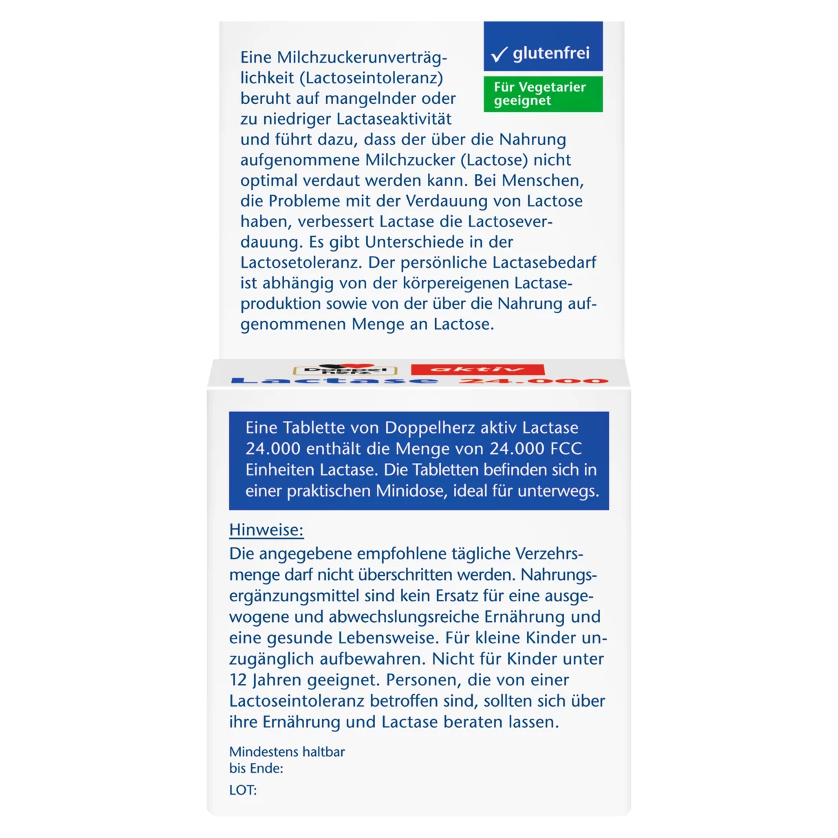 Doppelherz aktiv Lactase 24.000 Rückansicht