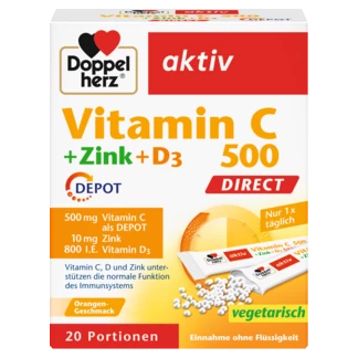 Doppelherz aktiv Vitamin C 500 DIRECT Frontansicht