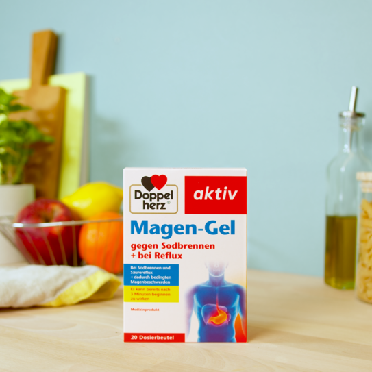 Doppelherz Magen Gel auf Küchentheke