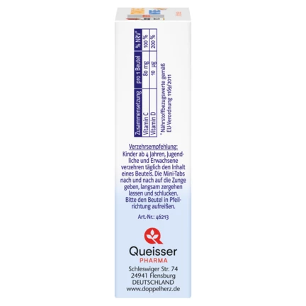 Doppelherz system VITAMIN D + C MINI TABS family Seitenansicht links