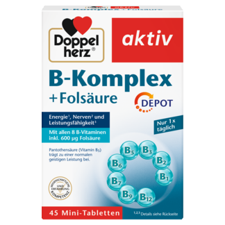 Abbildung der Produktverpackung Doppelherz aktiv B-Komplex DEPOT Frontansicht