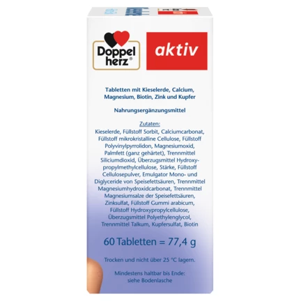 Abbildung der Produktverpackung Doppelherz aktiv Kieselerde Seitenansicht rechts
