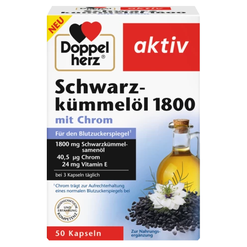 Doppelherz aktiv Schwarzkümmelöl 1800 Frontansicht