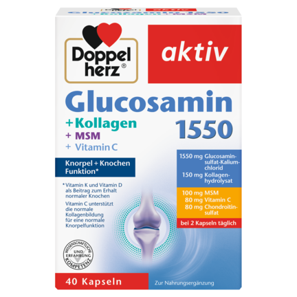 Abbildung der Produktverpackung Doppelherz aktiv Glucosamin 1550 Frontansicht