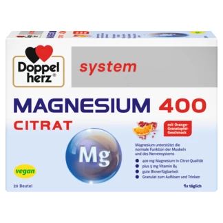 Doppelherz system MAGNESIUM 400 CITRAT Frontansicht
