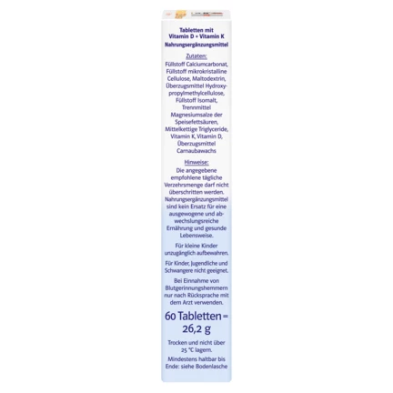 Doppelherz system VITAMIN D3 2000 + K2 VEGAN Seitenansicht rechts