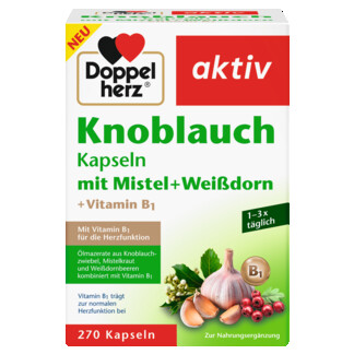 Abbildung der Produktverpackung Doppelherz aktiv Knoblauch Kapseln Frontansicht