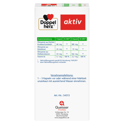 Abbildung der Produktverpackung Doppelherz aktiv Knoblauch Kapseln Seitenansicht links
