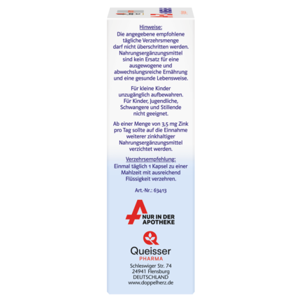 Abbildung der Produktverpackung Doppelherz system A-Z + OMEGA-3 Seitenansicht links