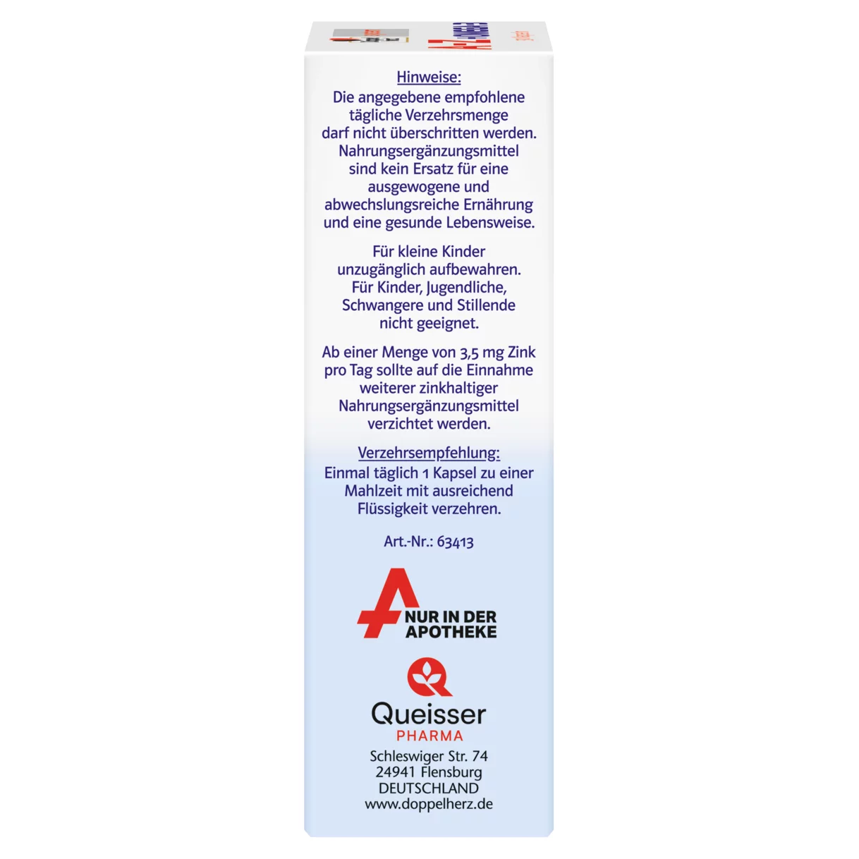 Doppelherz system A-Z + OMEGA-3 Pogled sa leve strane