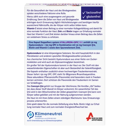 Doppelherz system HYALURON + OPC 150 Rückansicht
