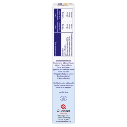 Doppelherz system OMEGA-3 family Zitrone Seitenansicht links