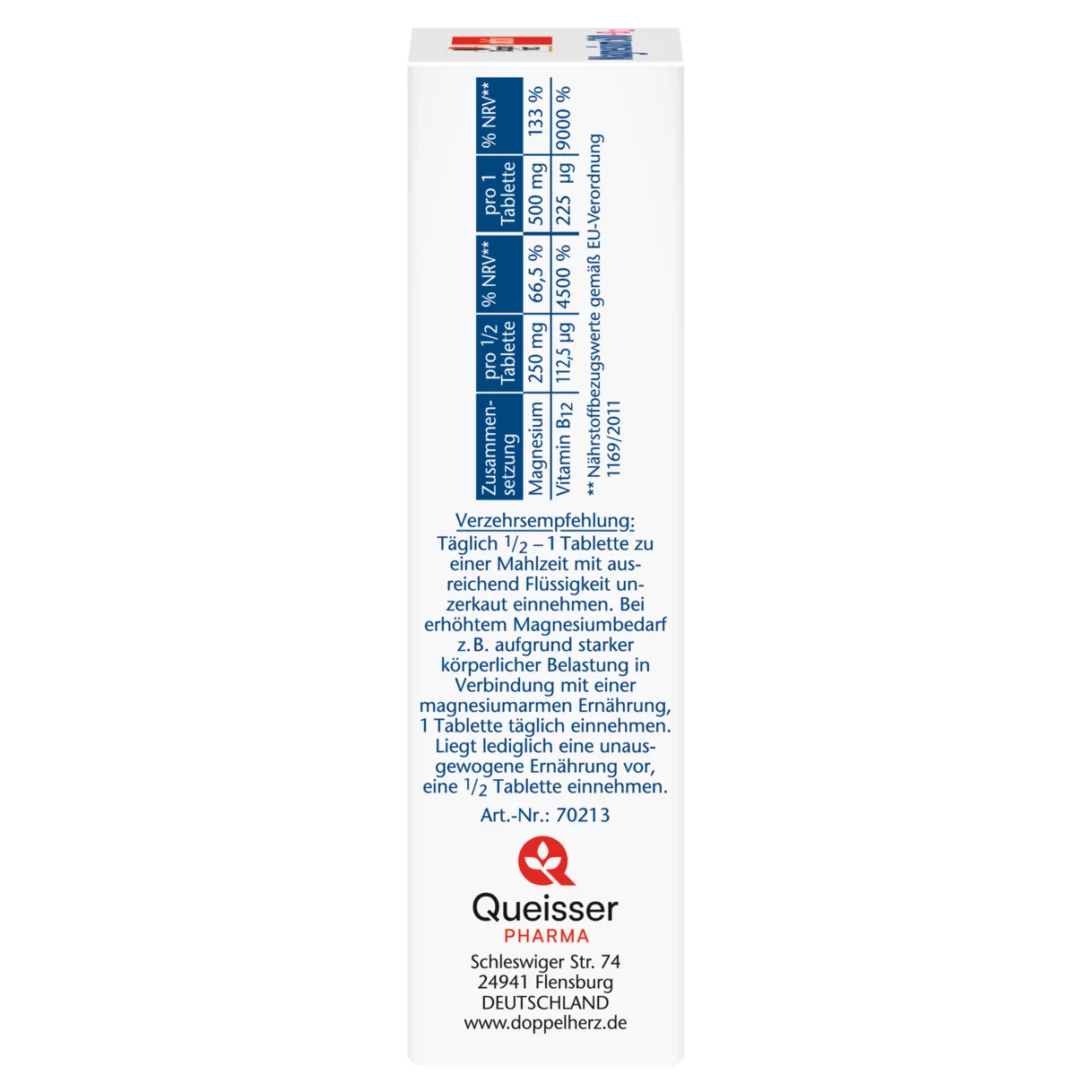 Doppelherz aktiv Magnesium 500 + B12 Seitenansicht links