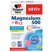 Doppelherz aktiv Magnesium 500 + B12 Frontansicht