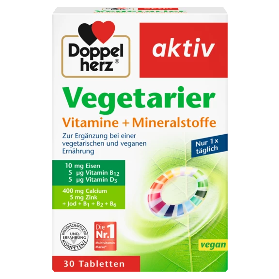 Doppelherz aktiv Vegetarier Vitamine + Mineralstoffe Frontansicht