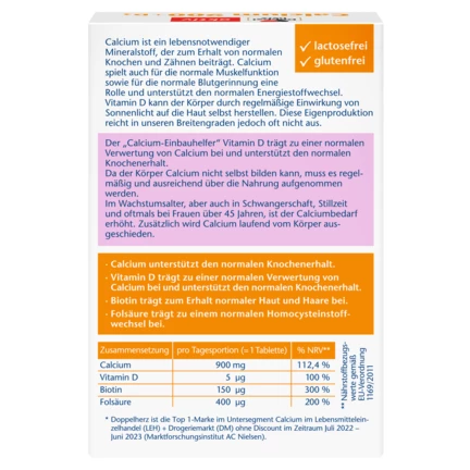 Doppelherz aktiv Calcium 900 + D3 Rückansicht
