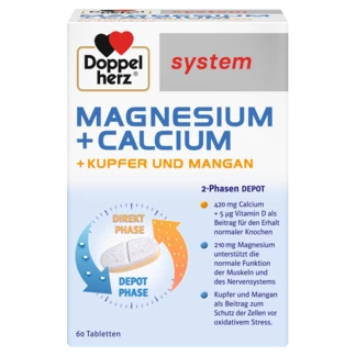 Doppelherz system MAGNESIUM + CALCIUM DEPOT Frontansicht