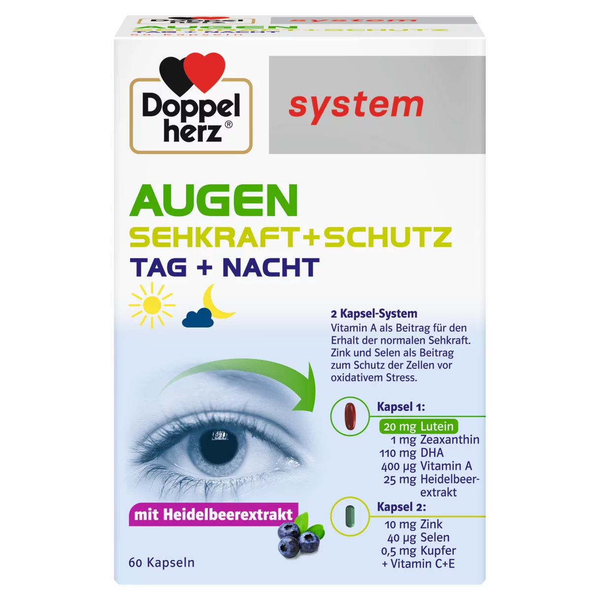 Doppelherz system AUGEN SEHKRAFT + SCHUTZ  Frontansicht