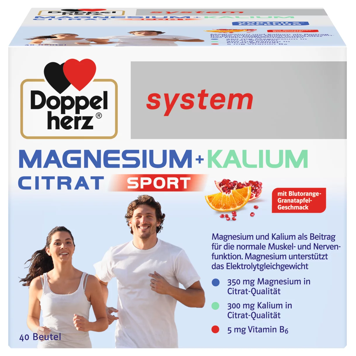 Doppelherz system MAGNESIUM + KALIUM CITRAT Frontansicht