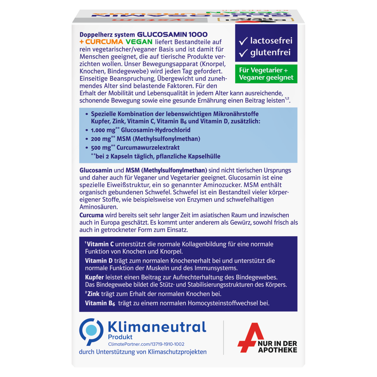 GLUCOSAMIN 1000 + CURCUMA VEGAN