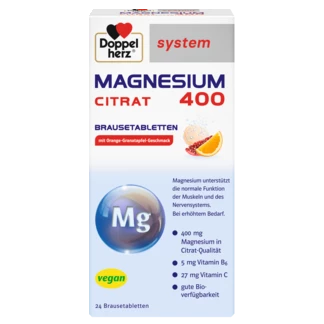 Doppelherz system MAGNESIUM 400 CITRAT BRAUSETABLETTEN Frontansicht