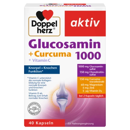 Doppelherz aktiv Glucosamin 1000 + Curcuma Frontansicht