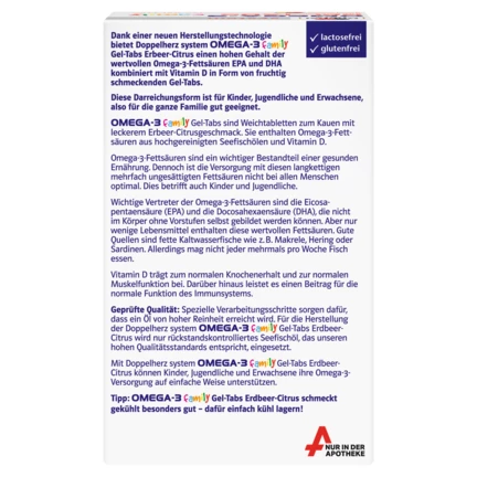 Doppelherz system OMEGA-3 family Erdbeer Rückansicht
