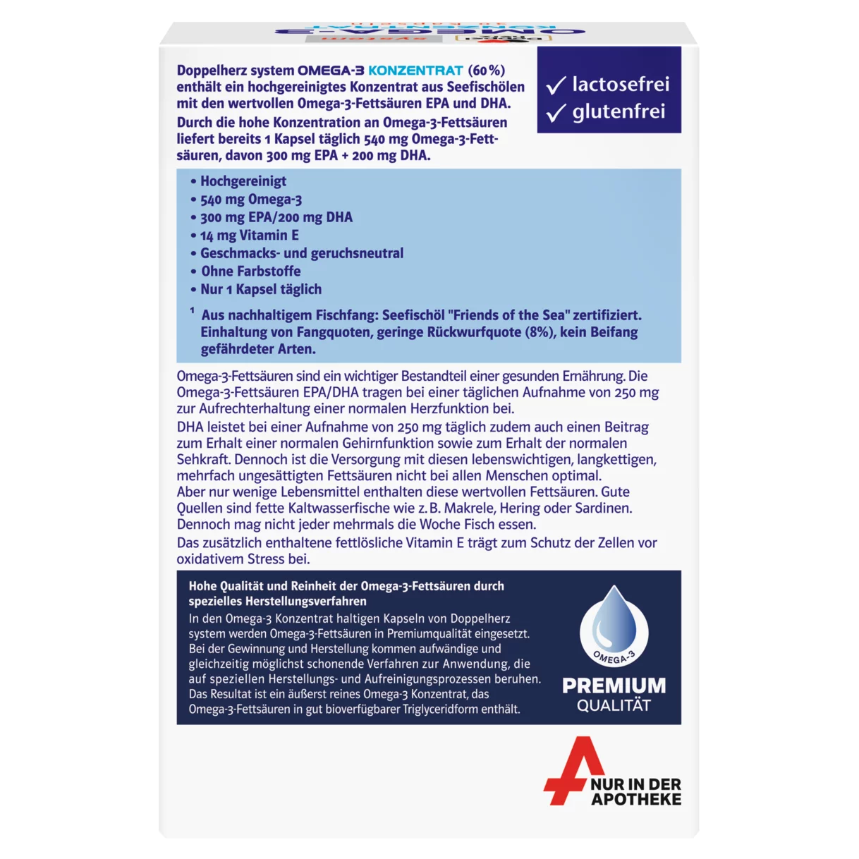 Doppelherz system OMEGA-3 KONZENTRAT Rückansicht