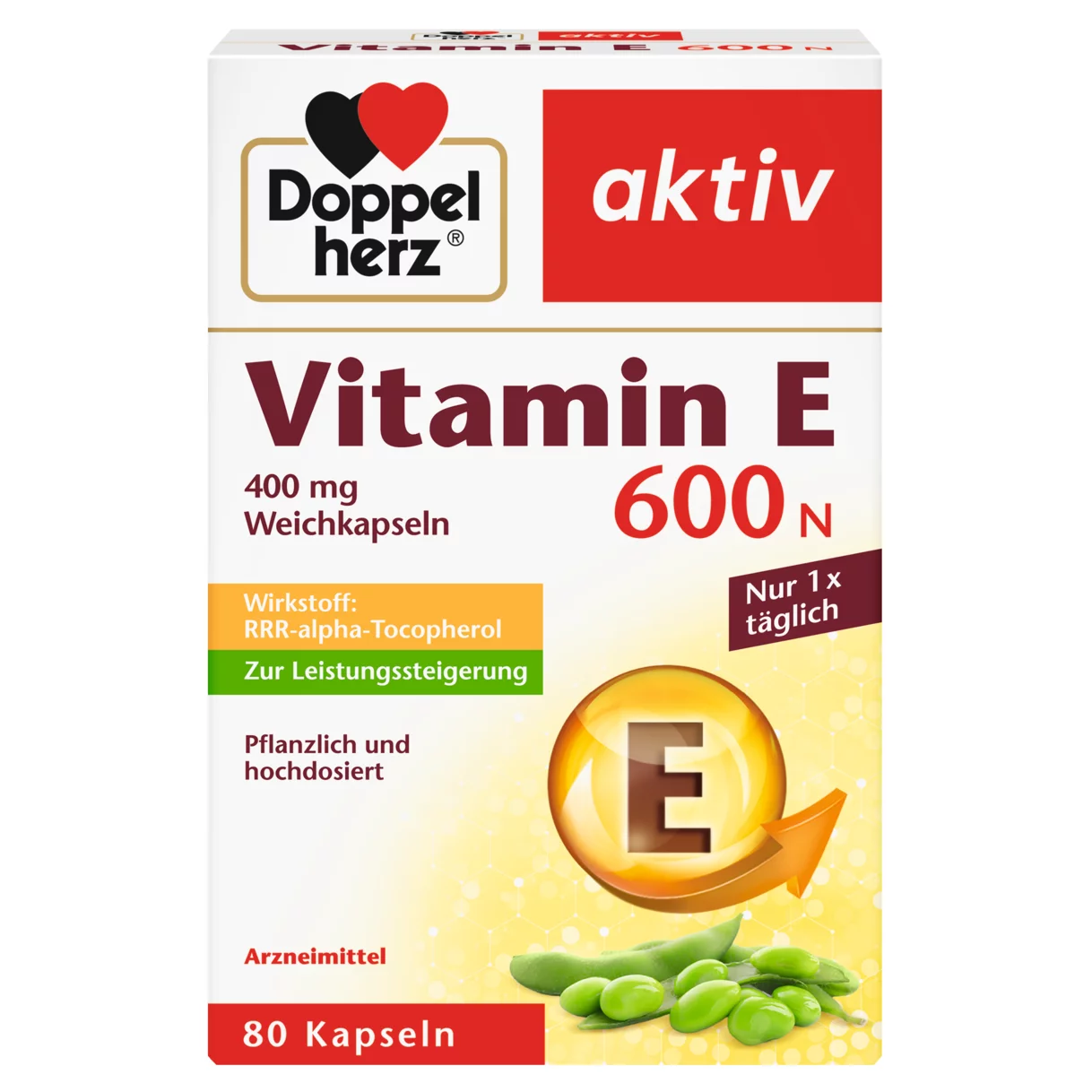 Doppelherz aktiv Vitamin E 600 N Frontansicht