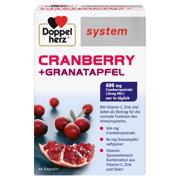 Doppelherz system CRANBERRY + GRANATAPFEL Frontansicht