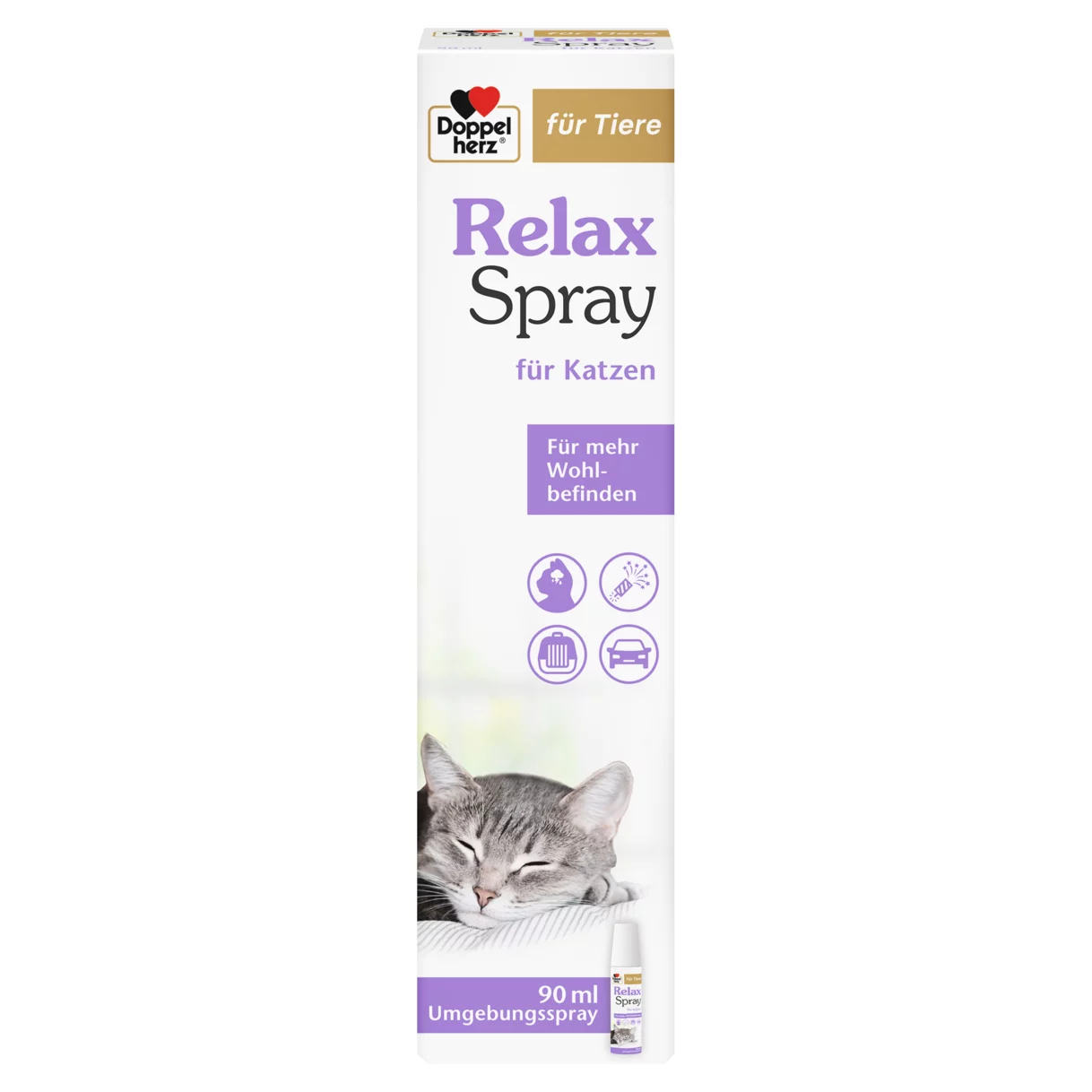 Doppelherz für Tiere Relaxspray für Katzen Frontansicht