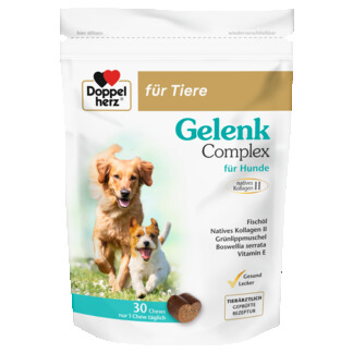 Abbildung der Produktverpackung Doppelherz für Tiere Gelenk Complex für Hunde Frontansicht