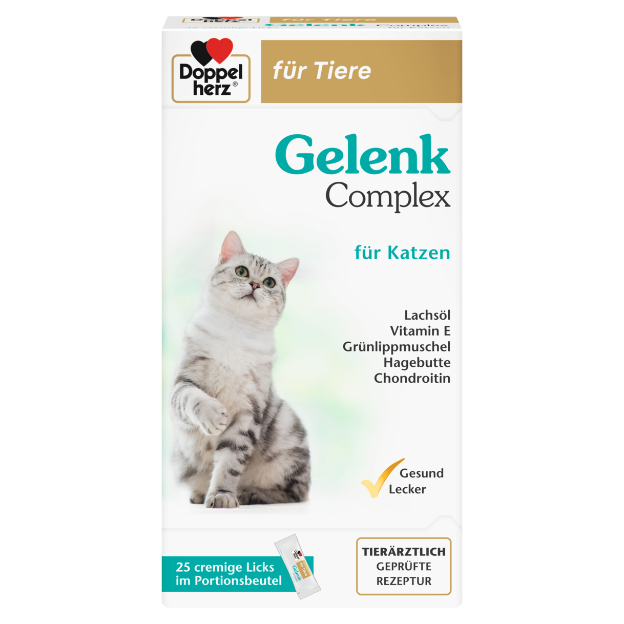Abbildung der Produktverpackung Doppelherz für Tiere Gelenk Complex für Katzen Frontansicht