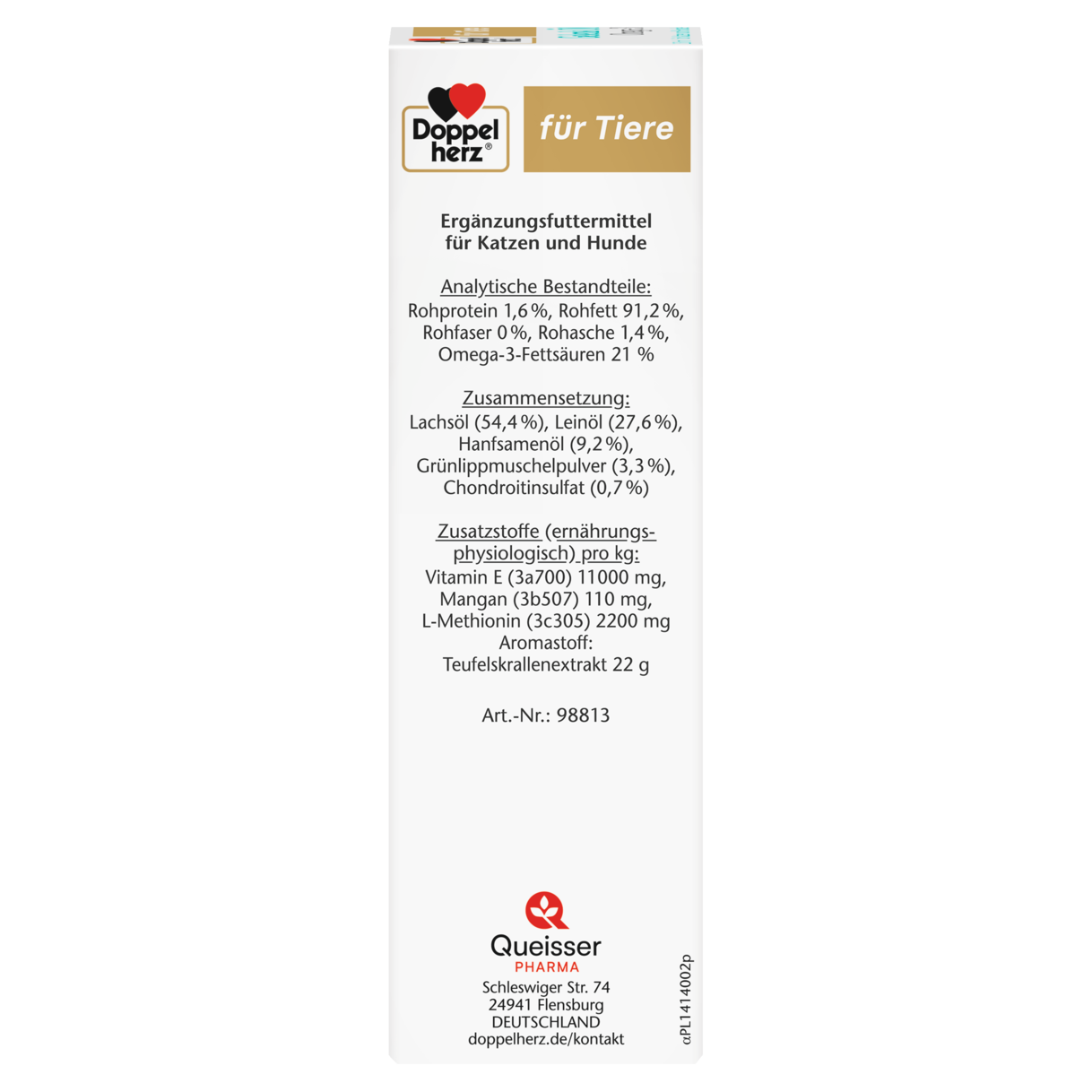 Gelenk Öl Omega-3 für Katzen und Hunde